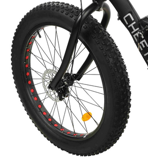 Cheetah 26 Fat Tire Beach Snow Electric Bike in Matte Black, by Ecotric