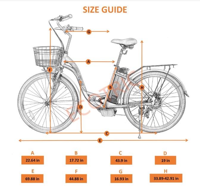 Peacedove White 26 inch Electric City Bike with basket and rear rack, by Ecotric
